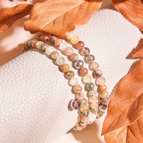 Quartz des bois | Argent | Bracelet de perles de pierres précieuses curatives